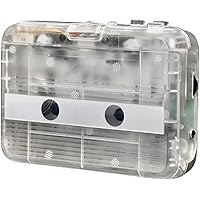 erford Lecteur cassette avec sortie Bluetooth transparente Lecteur radio FM Walkman avec prise audio 3,5 mm USB…