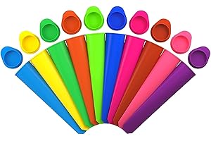 iNeibo Moule Glace Silicone pour Glace à l'eau Moule à Glace Coloré Popsicle Mold Set de 10 Moule a Glace Bebe et Enfant - Lot de 10