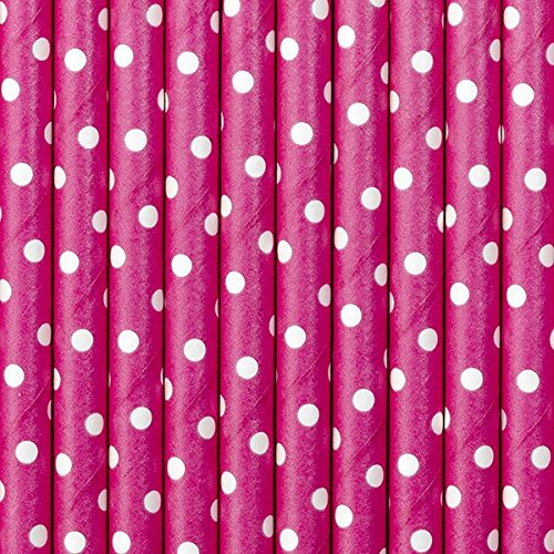 60-tlg. Set Papierstrohhalme Strohhalme MIX – Punkte Streifen – schwarz pink silber 20 cm - 5