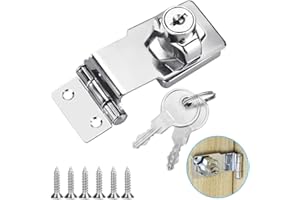 TANCUDER Cierre de Hebilla Candado con 2 Llaves Pernos de Cierre de Puerta de Zinc Aleación Cerrojo de 90 Grados Bloqueo 3 Pulgadas, para muebles, armarios, cajones, Buzón, Casillero