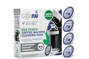 Caffenu | 4 Nespresso Vertuo Cleaning Capsules | Cleans & Maintains all Nespresso Vertuo Machines | Coffee Machine Cleaner for Crisp Coffee | Nespresso Cleaner Capsules | Complete your Barista Kit