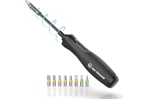 Wiha Electric Screwdriver with 8 Precision Bits, for Home Use, 11-Piece Battery-Operated Screwdriver Set with Adjustable Torque, Magnetic Bit Head and LED Light for Accurate Lighting