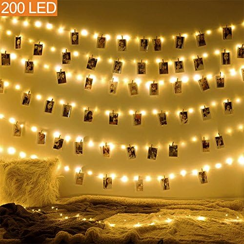 MOVEONSTEP 200 LED String Lights DC 31V Low Voltage Fairy Starry Lights with 8 Lighting Modes for Christmas Tree, Party, Garden, Wedding Events-Warm White