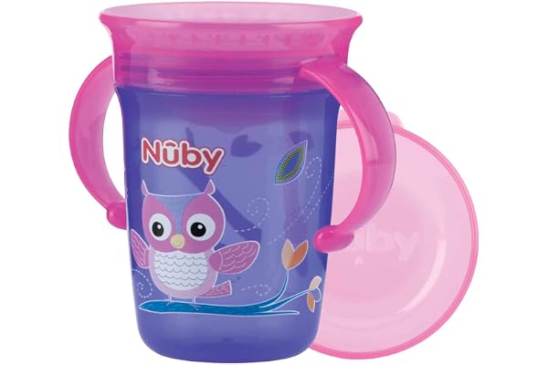 Nà»by - Gobelet Magique 360 avec Anses-Violet-240ml Rose