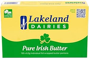 GREAT BRITISH TRADING LIMITED Lakeland Irish Butter 6.2g x 150 Individual Foil Wrapped Portions