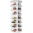 Ankila Rotating Shoe Rack Tower, Spinning Shoe Display Lazy Susan, Revolving 360 Shoe Rack Storage Round Carousel, Vertical Handbag Rotate Shoes Closet Organization (7 Tier)