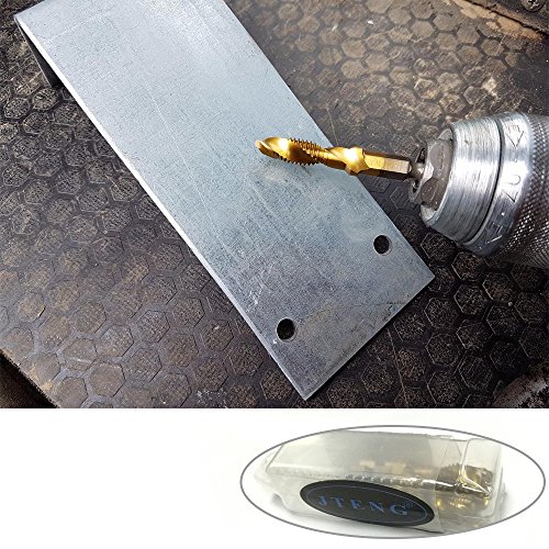 JTENG 6 teilig Kombi Gewindebohrer Bit Satz 1/4“ HSS M3-M10 Schraube Sechskantschaft Senker Werkzeuge Bohrer Bit Set Maschinengewindebohrer Drill Bits Satz Edelstahl HSS - 7