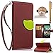 Produktbild Sunroyal 3 in1 Set 3D Blatt Leaf Leder Brieftasche Hülle für Nokia Lumia 530 Buch Flip Folio Wallet Karte Slot Premium Magnetverschluss Tasche Protection Case Skin Cover Retro Dame Hybrid Dual Farbe Schale Strap Handtasche Etui -Braun Tree Wood + Bling Strass Anti Staub Stecker Staubschutz + Metall Touch Pen Eingabestift Stylus, Braun Brown