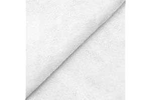 DESHOME Alessia - Tessuto al metro scamosciato in Microfibra Idrorepellente Stoffa per tappezzeria divani, cuscini, complementi d'arredo (Bianco, 1 metro)