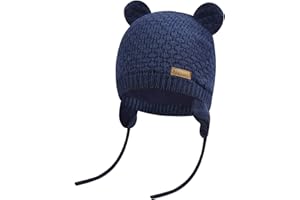 heekpek Cappello Bambino Cappello Maglia Cotone Invernale Cappello da Bambino Invernale con Orecchie Autunno e Inverno Caldo Carino Berretto Bambino Invernale Cotone Berretti Bambina Un Anno/ 3 Anni