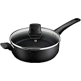 Tefal Titanium Stone Sautepan 26 cm + Lid, High-Performance Non-Stick Durable Coating, Metal Safe, All Hobs Including Inducti