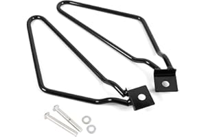 Akozon Motorcycle Saddlebags Bracket - Fits XL883/1200 HD1450/1584 - Black, Chrome Finish - Easy to Install