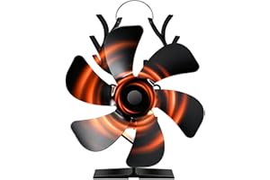 ‎NZQXJXZ NZQXJXZ Kaminventilator 6-Blatt wärmebetriebener, leiser Ofenventilator ohne Strom für Holzofen & Kaminofen, effizienter kamin ventilator zur schnellen Wärmezirkulation im Haus und in der Hütte