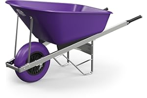 Agri Barrow Wheel Barrow 120 Litre Plastic Wheelbarrow with Puncture Proof Tires, Purple- Ideal for Equestrians, Gardeners, Yard & Garden Maintainers, Farmers, Stable Workers, Allotment Owners