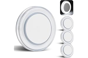 Obeaming 4 x Lámpara LED 12V Autocaravana Regulable Panel Luz de Techo 76mm 320LM 3W, para Caravana Barco Remolque Coche Iluminación Interior (5000K)