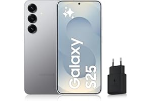 Samsung Galaxy S25, Smartphone Android 5G avec Galaxy AI, 256 Go, Chargeur secteur rapide 25W inclus, Smartphone déverrouillé, Gris, Version FR