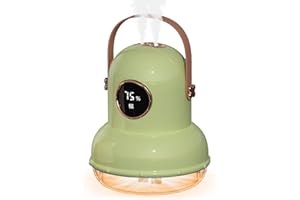 ICARERSPACE Cool Mist Humidifier, mit Nachtlicht bis 300ml Mini tragbarer Luftbefeuchter mit 3 justierbarem doppeltem Spray Persönlicher Luftbefeuchter für Schlafzimmer Kinder Büro Desktop (Grün)