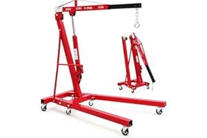 JOMAFA GRUA DE TALLER PLEGABLE 2 TONELADAS 2000kg Grúa elevación de cargas Elevar motores Brazo elevación