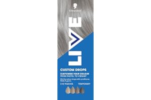 Schwarzkopf LIVE Color Custom Drops Ice Silver, tillfälliga hårfärgdroppar för anpassad färgintensitet, silver hårfärg