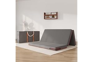 Sweetnight Colchón Plegable de Espuma Viscoelástica 120x190cm, Grosor de 10cm, Colchón Plegable Invitados de Tres Partes con Bolsa de Transporte, Funda Cómoda y Transpirable, 120x190x10cm