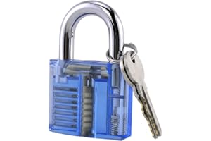 Loboo Idea Widoczna kłódka z kluczem, przezroczysta kłódka, kryształowa kłódka, kłódka treningowa, przezroczysta blokada treningowa dla początkujących i profesjonalnych ślusarzy