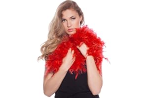 Folat Boa Plume Rouge 180 cm, 62070, Red, Costumes