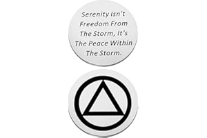 FEELMEM Sobriety Gift Pocket Token AA Recovery Serenity Prayer Gift Serenity Peace Within The Storm Token Alcoholics Anonymous Sober Gift New Beginnings Gift