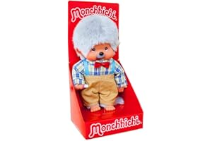 SEKIGUCHI Bandai - Monchhichi - Monchhichi Papi - singe iconique des années 80 - Peluche toute douce 20 cm pour enfants et adultes - Jouet Enfant 2 ans et + - SE23314