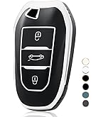 Schicke Autoschlüsselhülle Aus Zinklegierung - Für Peugeot & Citroen, In Silber, Mit Schlüsselanhänger