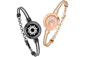 TOTWOO Bracelet Couple, Bijoux Couple Amoureux pour 2, Love Bracelet Distance, Bracelet Vibrant Couple, Bracelets Tactiles Intelligent, Bracelet Connecté Couple pour Saint Valentin, Amitié, Femme