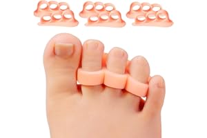 Promifun Gel Toe Separators, 6 pacchetti di distanziatori per dita, raddrizzatore per i calli, punta a martello, punta sovrapposta, dita dei piedi ad artiglio, ridurre il dolore al piede