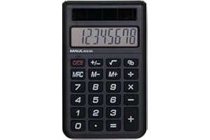 MAUL Taschenrechner ECO 250 | umweltfreundlicher Solar Rechner mit 8 Stellen | Blauer Engel/uz116 | Tischrechner für Büro, Schreibtisch, Schule | 80% recycelter Kunststoff | Schwarz
