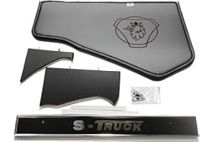 KRAM-TRUCK Estantería para Salpicadero Cubierta Bordada Suave Estante TV para Cabina de Camión Compatible con Scania S/R Desde 2017 Espuma de 10 mm Resistente a la Piel Sintética Gris