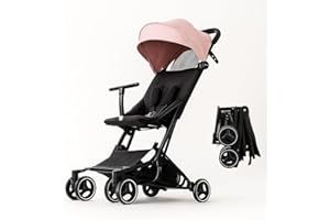 Passeggino Leggero Compatto, portata Pieghevole e Piccolo, Reclinabile, 6 mesi-22 Kg, Passeggino da viaggio aereo BEBE2LUXE PIKO (Rosa)