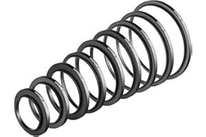 Neewer Set di 9 lenti filtro anelli, realizzati in alluminio anodizzato, inclusi: 37-49 mm, 49-52 mm, 52-55 mm, 55-58 mm, 58-62 mm, 62-67 mm, 67-72 mm, 72-77 mm, 77-82 mm
