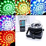 Hotrose Rotating Disco KTV Bar Party Stage Lighting - LED RGB Crystal Ball Light with remote control ()