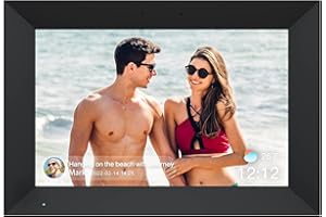 Cornice Digitale Dreamtimes 10.1 pollici WiFi Cornici Digitali con 1280 * 800 HD Touchscreen, Auto Dim, Impostazione semplice in un minuto per inviare le foto tramite l'App AiMOR da Qualsiasi Luogo