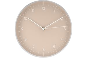 LUUK LIFESTYLE Orologio da parete al quarzo moderno con movimento silenzioso, con lancetta dei secondi e numeri arabi, per il soggiorno, la cucina, preciso, nel colore crema I beige
