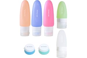 OW-TRAVEL Botella de Silicona de Viaje para Productos de higiene de OW Travel. Bote Recargable a Prueba de derrames Conforme con TSA. Kit de Viaje para líquidos cremas lociones champú acondicionador.