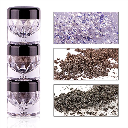 VALUE MAKERS® Professionelle Lidschatten-Pigmente in 6 verschiedenen Farben / Glitzer-Pigmente für das Augen-Make-Up - 3