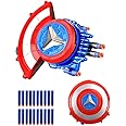 Azonee Captain Dart-Blasting Toys, Shield Launcher Kids Superhero Roleplay Toy with 20 Foam Darts, Hero Launcher Toy Set, Hero Launcher Shield Toy Great for Kids Cosplay Gift with Bullets