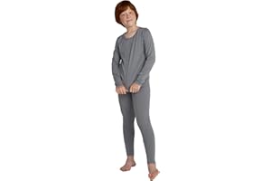 LAPASA Boy's Thermal Underwear Set, Fleece Lined Kids Base Layer Long Sleeve Soft Top & Bottom (Thermoflux B03)