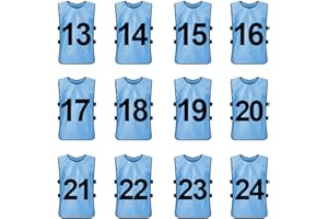 TopTie 12er-Set Trainingswesten Sport Trikot Leibchen Markierungshemd für Fußball, Basketballtraining