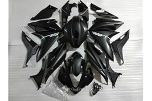 ADMOTO Kit completo de carenado de carenado de motocicleta de plástico ABS para inyección preperforada para Yamaha R125 (negro mate, 2008-2013)