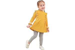 Miipat Bambino Ragazza Maglione Vestito Manica Lunga Bimba Bambina Carino Pullover Maglia Gonna