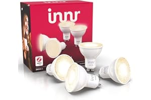 innr GU10 Zigbee inteligentna lampa, współpracuje z Alexa i Hue* (wymagany mostek), ciepła biel, GU10 Smart LED Spot przyciemniany, lampa Smart Home, 4 sztuki