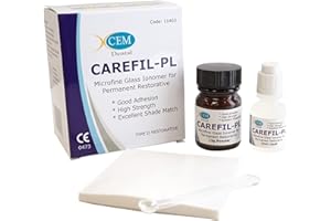 XCEM LIMITED Carefil PL | Snap Setting Special Powder and Liquid Glass Ionomer Filling Material | Microfine Glass Ionomer for Permanent Restorative | 30g Powder 10ml Liquid | Made in The UK | Xcem