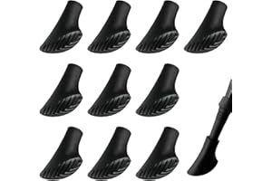 ULIWAMOWI 10 Pièces Tampons Asphalte Marche Nordique, Patins Caoutchouc Bâtons Randonnée, Embouts de Protection Antidérapants avec Un Diamètre de 11mm, Accessoires pour Trekking, Sport et Loisirs en Plein Air