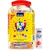 CandyVille FrootPop Lollipops Jar - 50 Pc (600g) | Assorted Fruit Flavours | Litchi, Strawberry, Blueberry, Mango, Green Appl