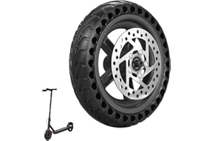ELKATECH | Roue Pleine Xiaomi M365 | Pneuavec moyeu et disque de frein pour Trottinette électrique | Increvable grâce au solid tire | Accessoire compatible avec la Mijia M365 PAS LA PRO